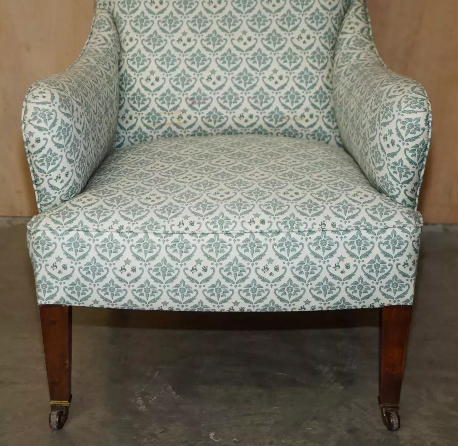 Rare Antique Victorian Howard & Son's Armchair With The Original Ticking Fabric photo vintage