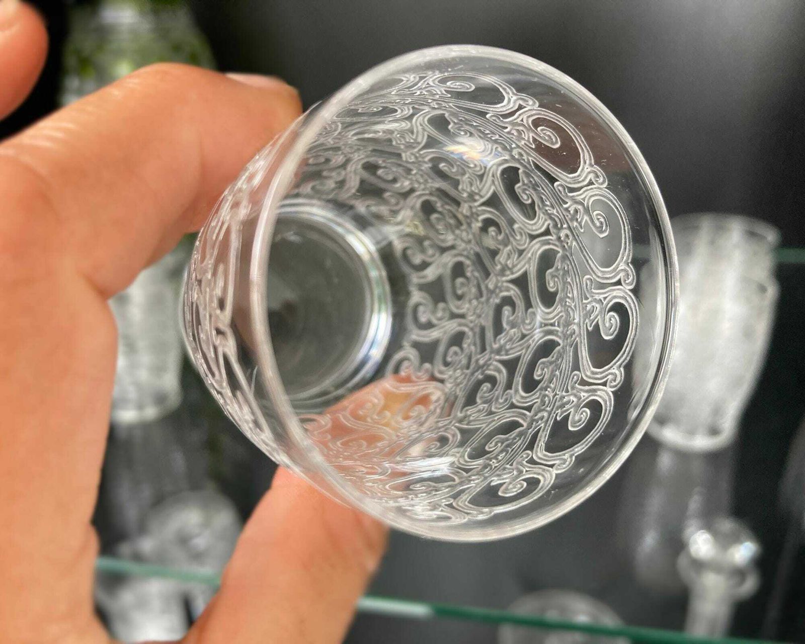 Crystal Whiskey Glasses | 2 Pcs Tasting Glasses | Baccarat Rohan Gouvieux | (Awesome!) photo for sale