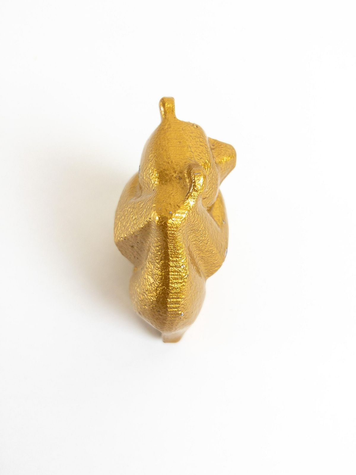 Gold Cast Iron Bear Figurine   Swiss Bear By Zent Ag   Cast Iron Brutalist Bear Sculpture   Rare photo vintage
