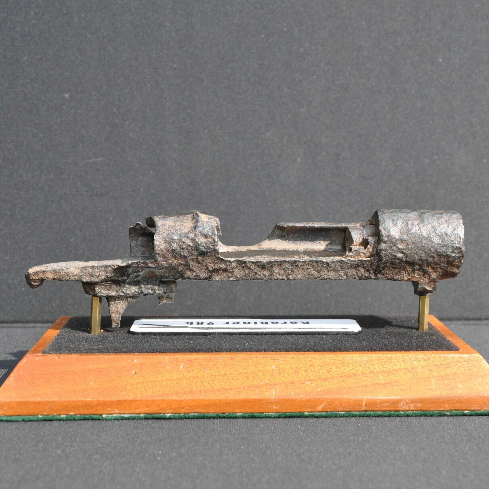 Ww2 Battlefield Relic Mounted On Wooden Plinth photo 100.0