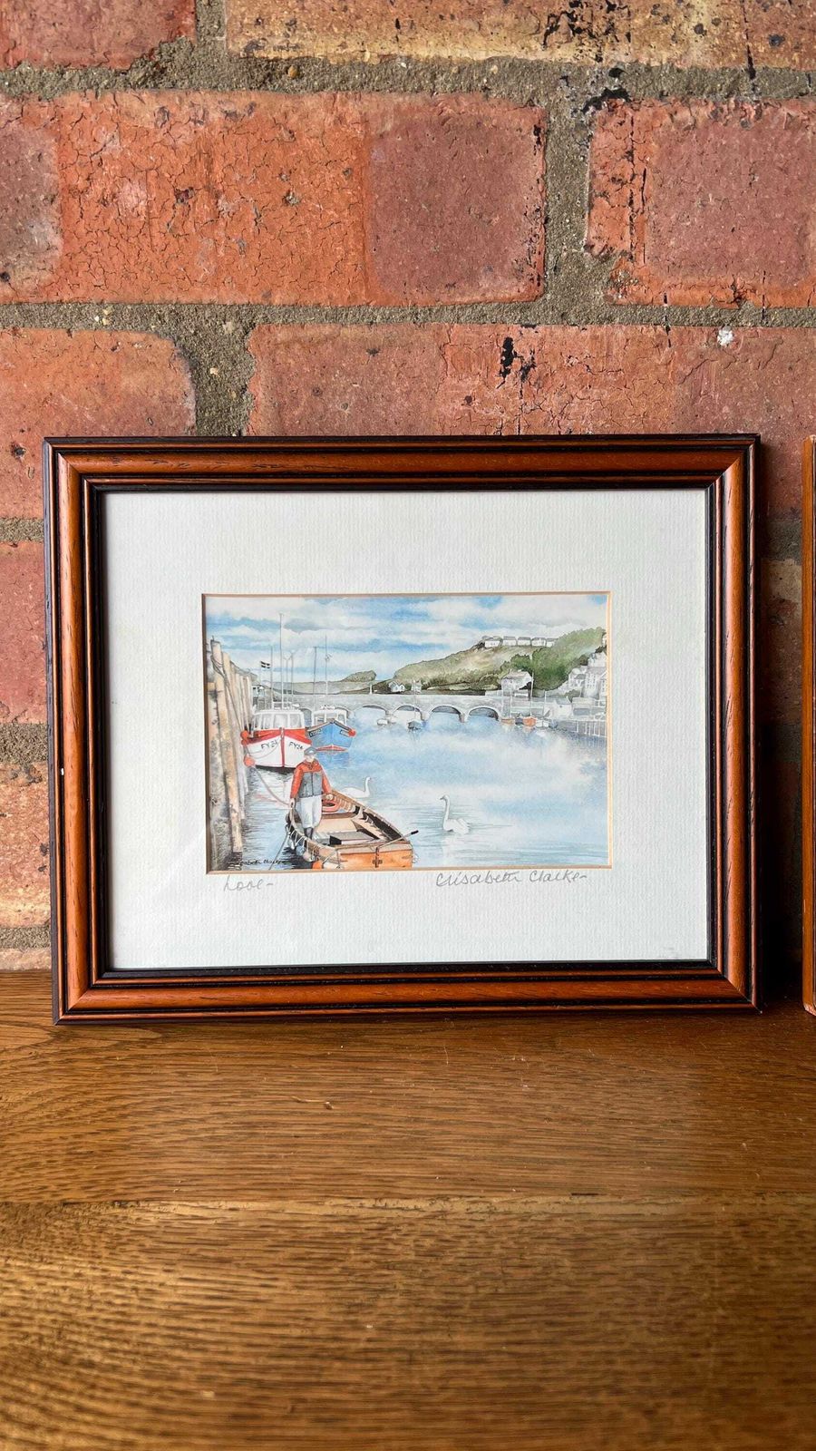 A Set Of Two Vintage Elisabeth Clarke Legacy Edition Pictures Of Cornwall Harbours photo furniture