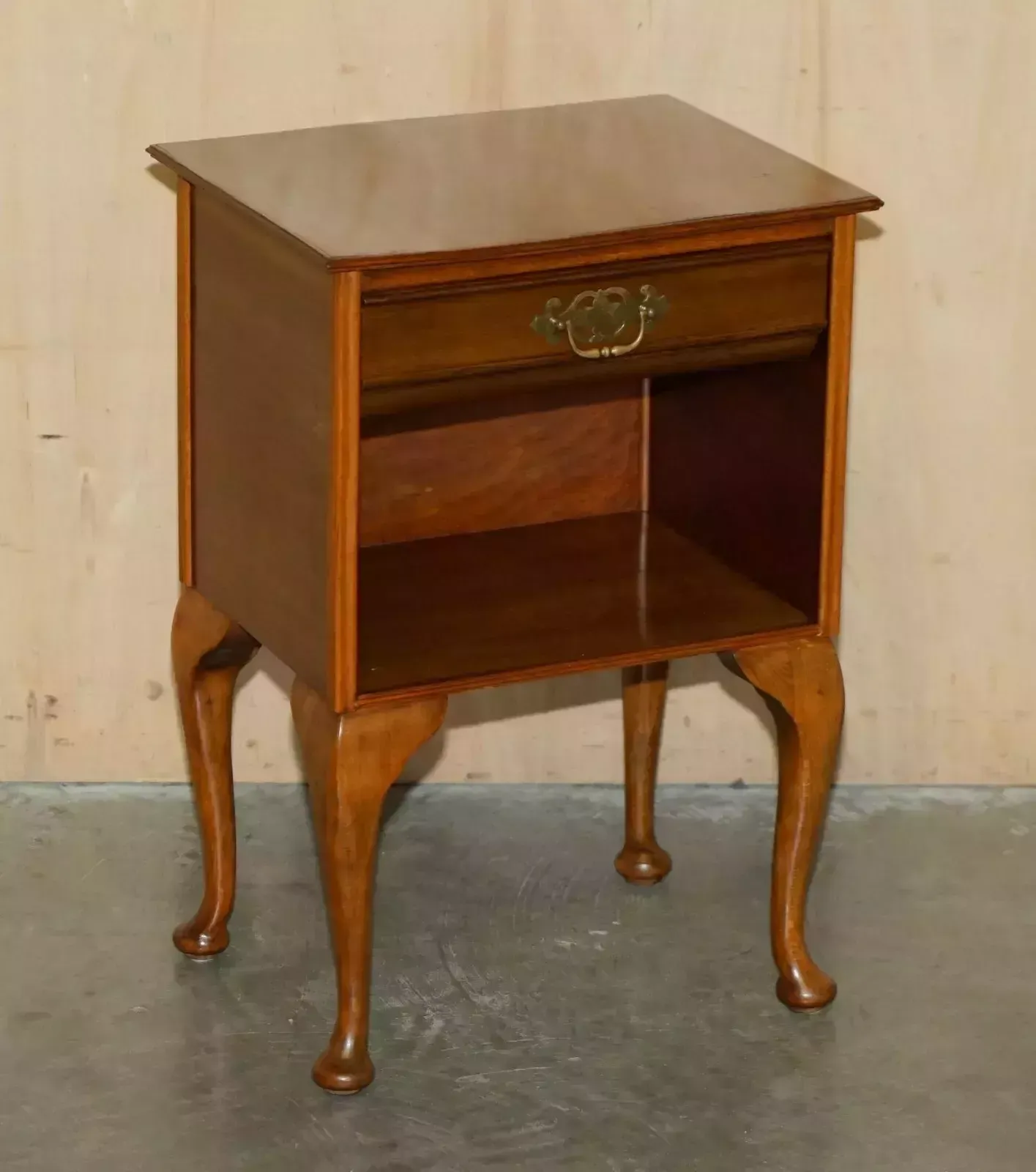 Pair Of Mid Century Modern Beech & Walnut Bedside Side End Lamp Wine Tables photo furniture