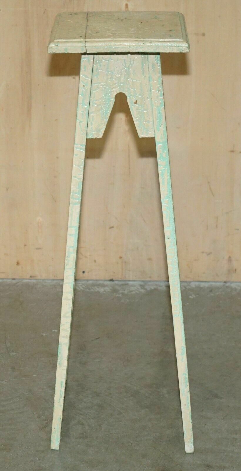 French Antique Painted 1920's Hand Jardiniere Table Or Plant Stand Pedestal photo vintage