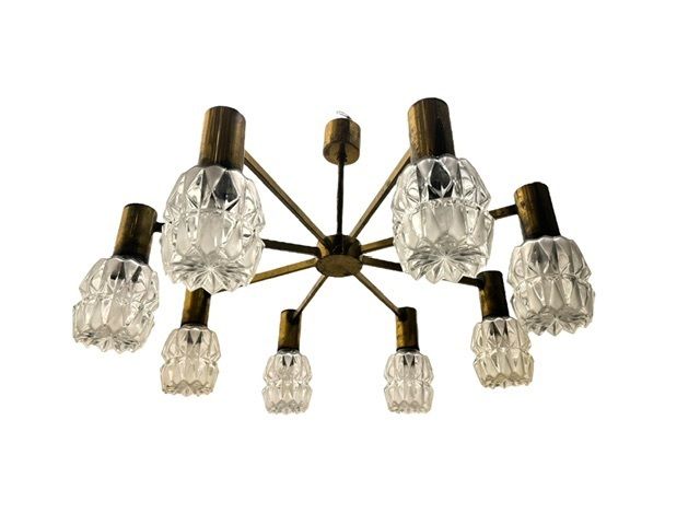 Brass Crystal Chandelier 1960’s By Kaiser Leuchten photo furniture