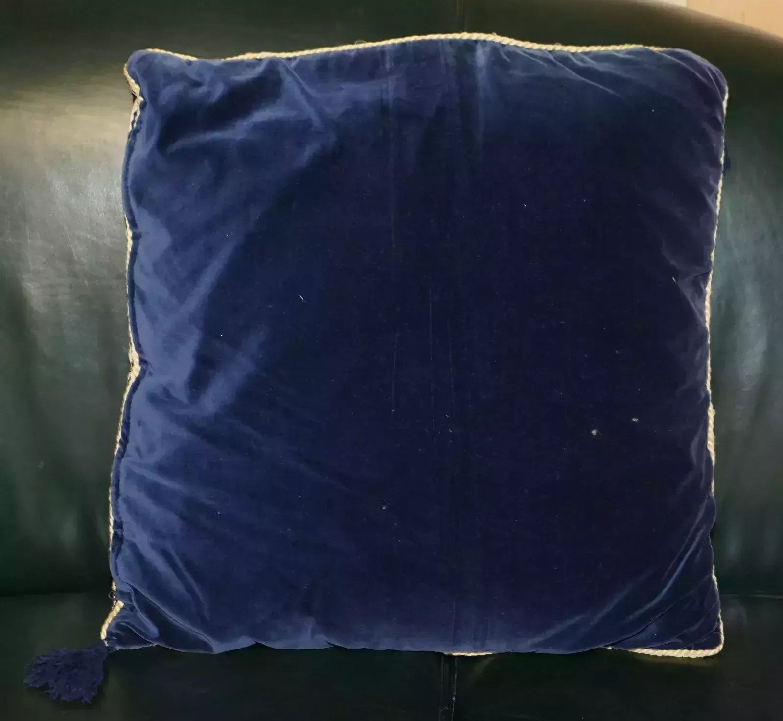 Pair Of Large 55cm Tartan Blue Velvet With Tassels Sofa Armchair Cushion Pillows photo buy