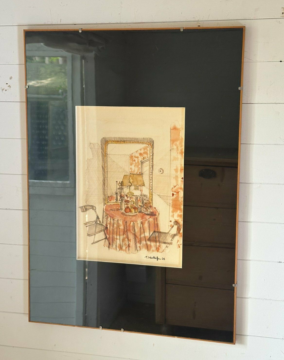 French Painting ‘Interior De La Maison’ Mid Century photo furniture