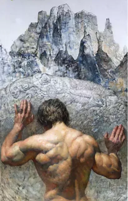 Giclée Print On Canvas, Sisyphus., 2023, By Kartashov Andrey, Russia, 21st Century. 1 Of 250 Limited Prints. photo furniture