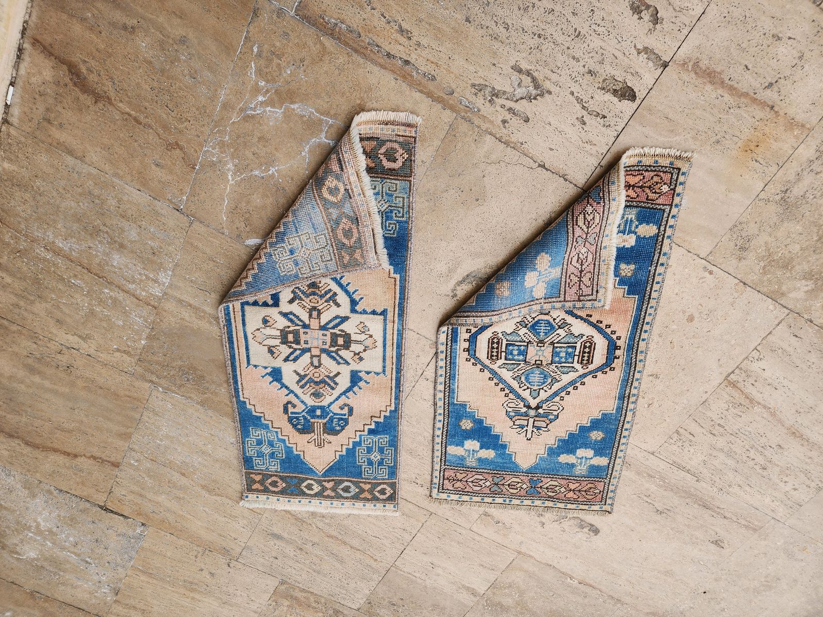 photo furniture 1970s Hand Knotted Small Turkish Rug   A Pair