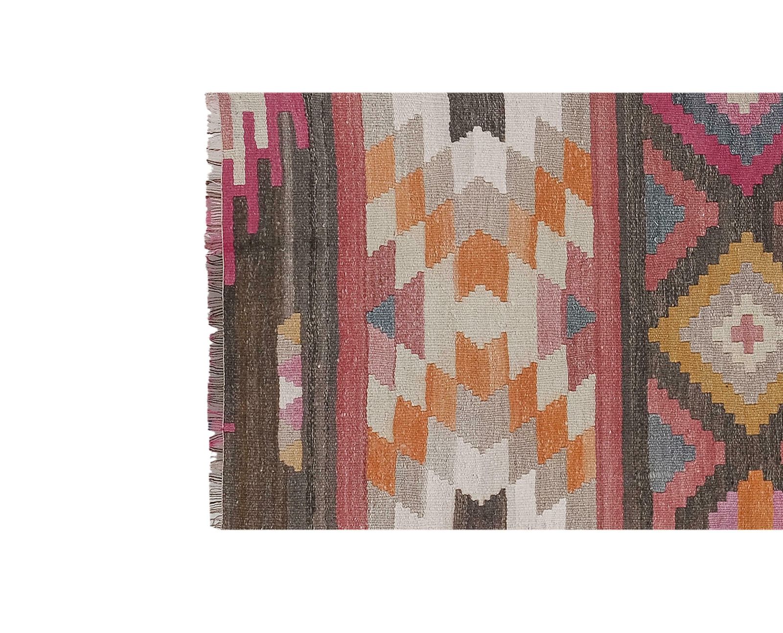 1970s Vintage Hand Loom Turkish Kilim Runner Rug 2'7'' X 8'12'' photo for sale