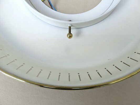 Lighting Mid Century Ceiling Or Wall Light In Satin Glass, Metal & Brass From Hillebrand, 1950s photo
