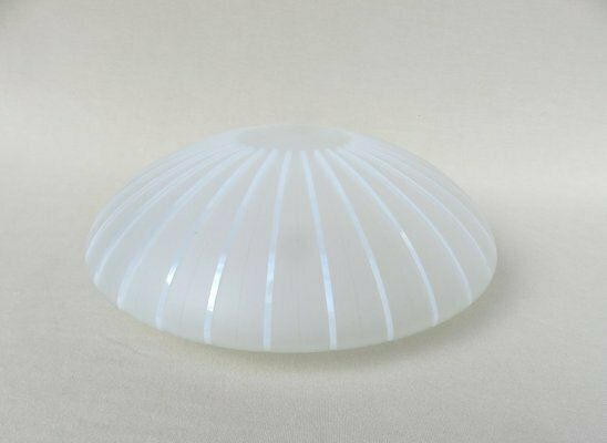 photo vintage Mid Century Ceiling Or Wall Light In Satin Glass, Metal & Brass From Hillebrand, 1950s