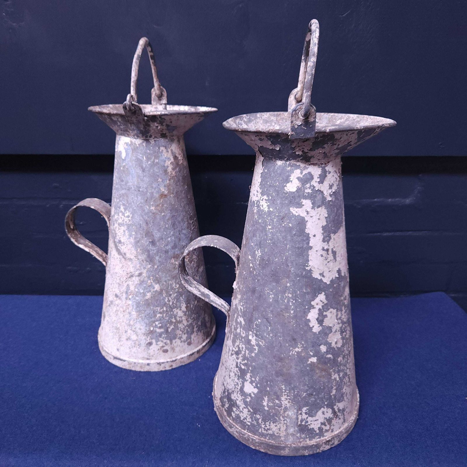 Pair Cornish Zinc & Aluminium Milk Churns Circa Mid To Late 19thc photo furniture
