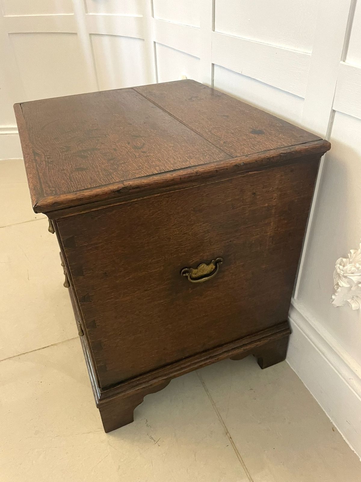 Antique Queen Anne Quality Oak Box Chest photo buy