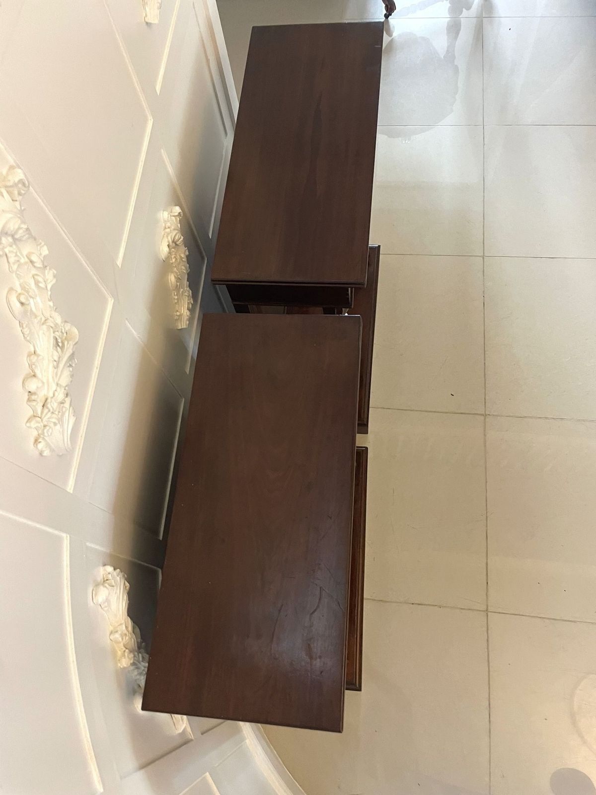 Furniture Fine Pair Of Antique Quality Mahogany Console Tables photo