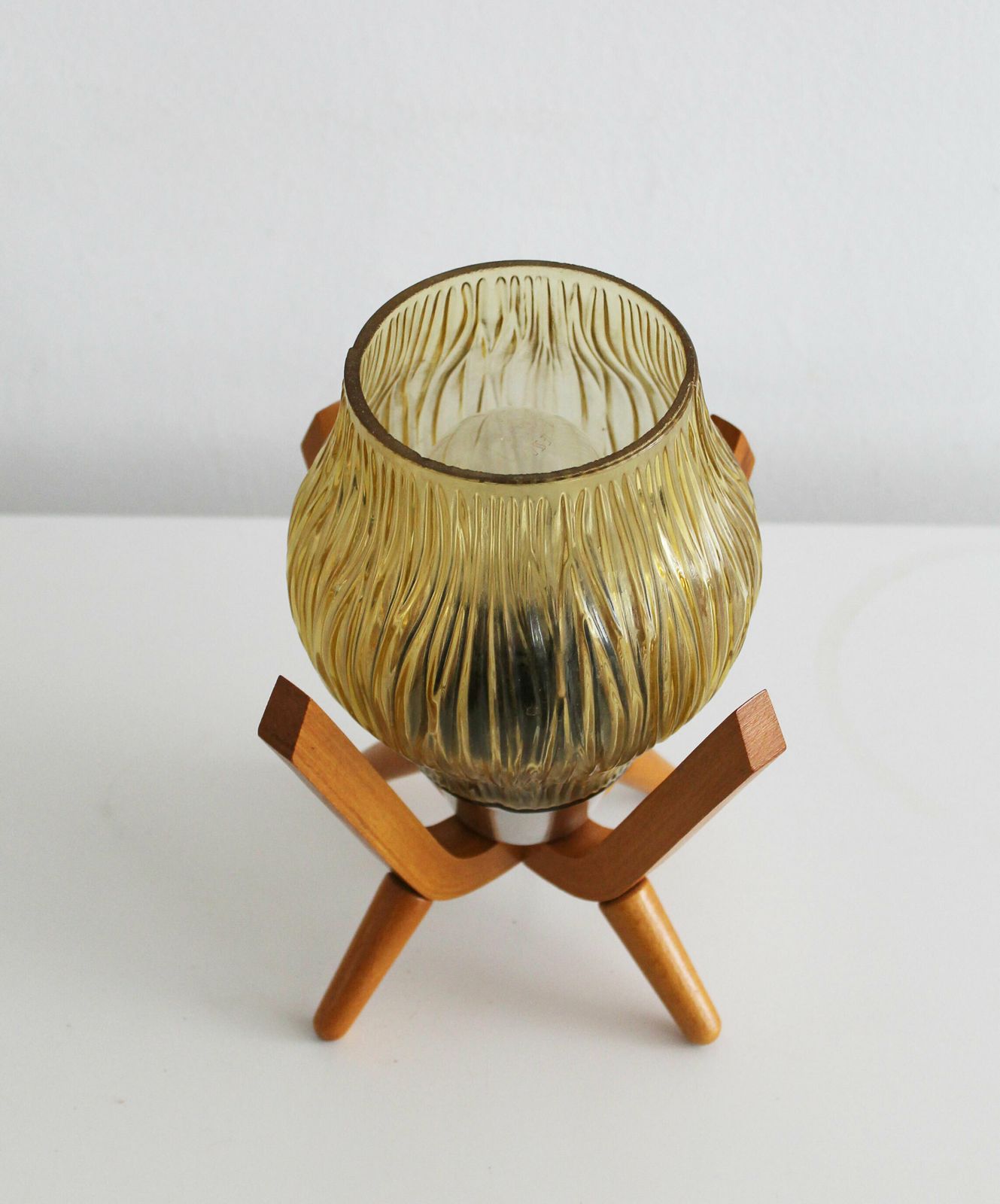 photo vinterior Pair Of 1970's Vintage Bedside Table Lamps By Drevo Humpolec