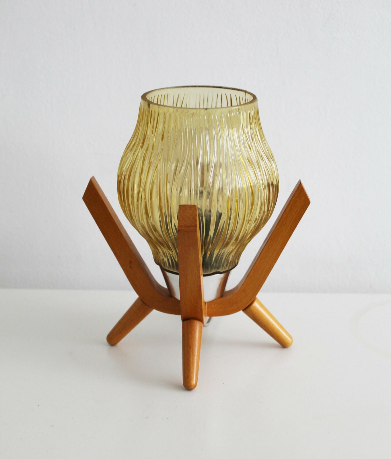 photo buy Pair Of 1970's Vintage Bedside Table Lamps By Drevo Humpolec