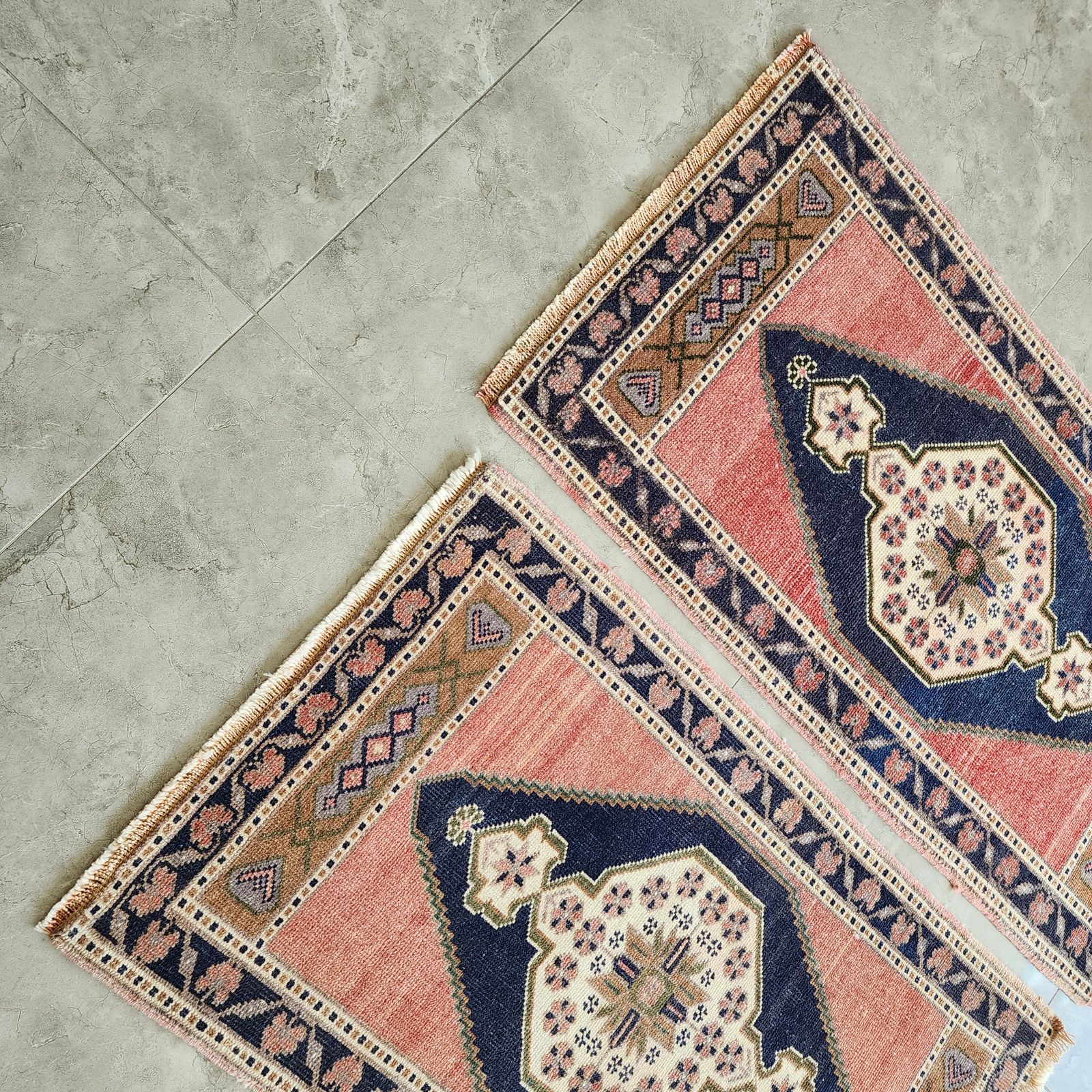 1970s Oushak Wool Small Hand Knotted Turkish Rug   A Pair photo buy