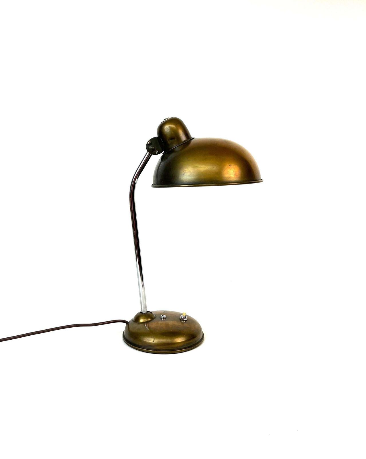 Rare Bauhaus Brass Desk Lamp Art Deco Office By Helo Germany