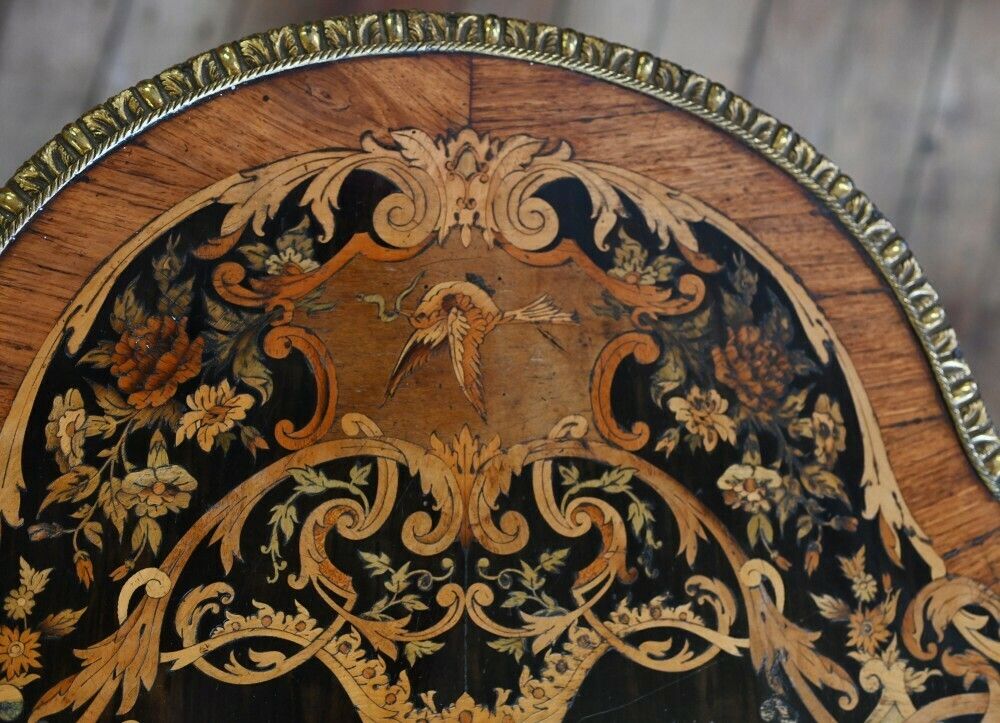 Napoleon III Centre Table Inlay Violin Form photo buy