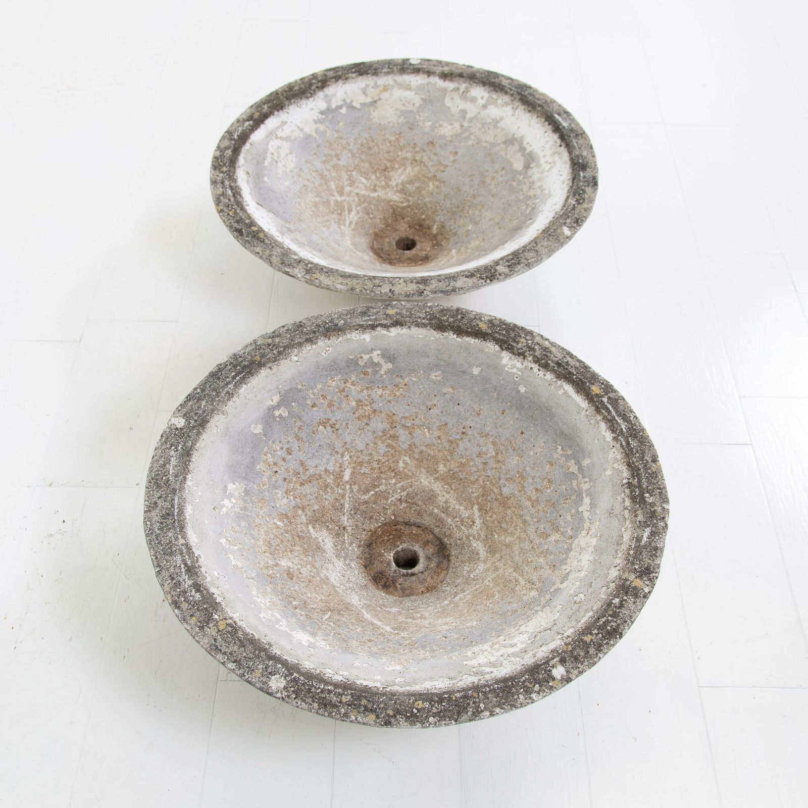 545.0 Pair Mid Century Conical Dish Shaped Garden Planters C1970s photo