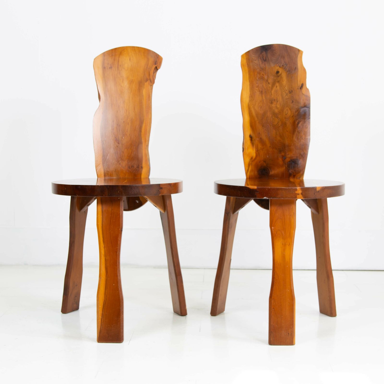 Pair Mid Century Yew 3 Legged Chairs Reynolds Of Ludlow photo furniture