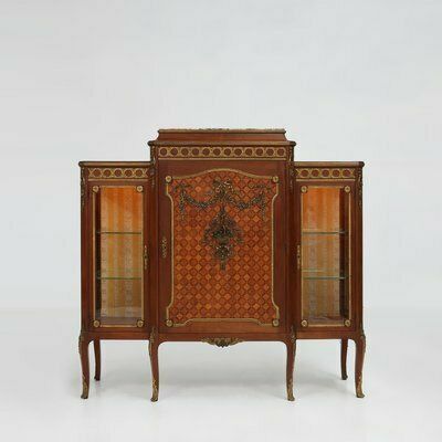 Louis XVI Display Cabinet In Marquetry With Light, France, 1850s