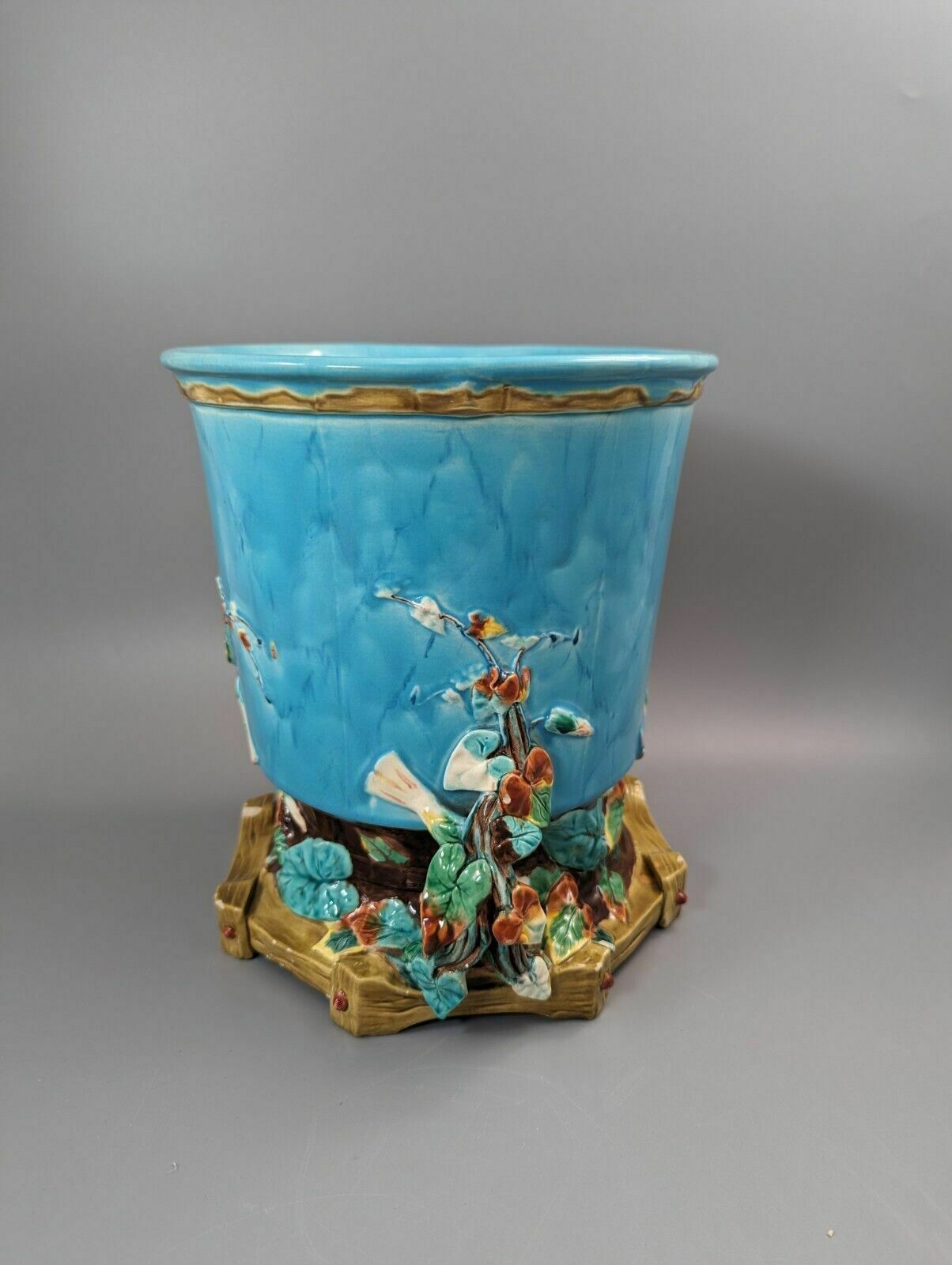 Rare Majolica Jardiniere Planter By Royal Worcester, C. 1876