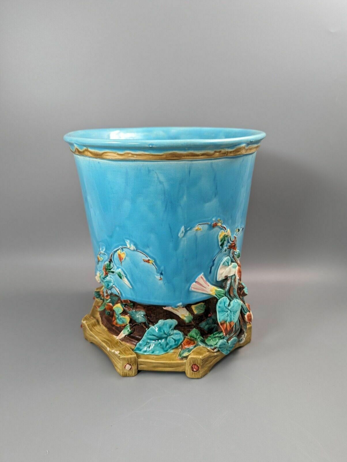 Rare Majolica Jardiniere Planter By Royal Worcester, C. 1876 photo Home Decor