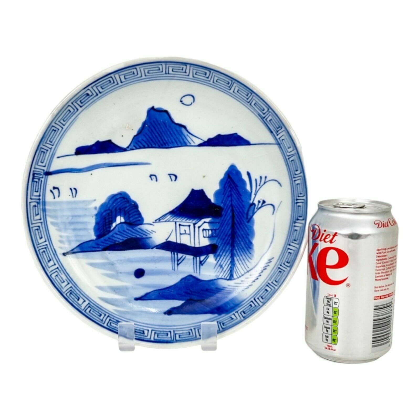 Antique Japanese Meiji Era Arita Blue And White Plate With Mountains And Trees photo vinterior
