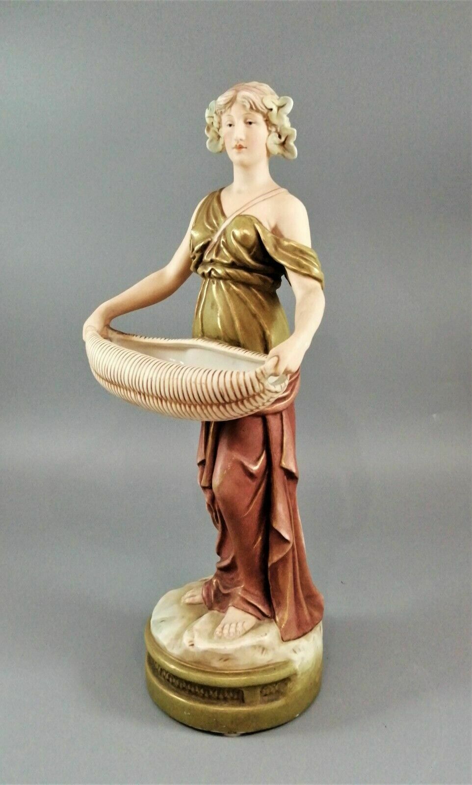 Antique Royal Dux Porcelain Art Nouveau Figurine Of A Young Woman, C. 1912 photo furniture