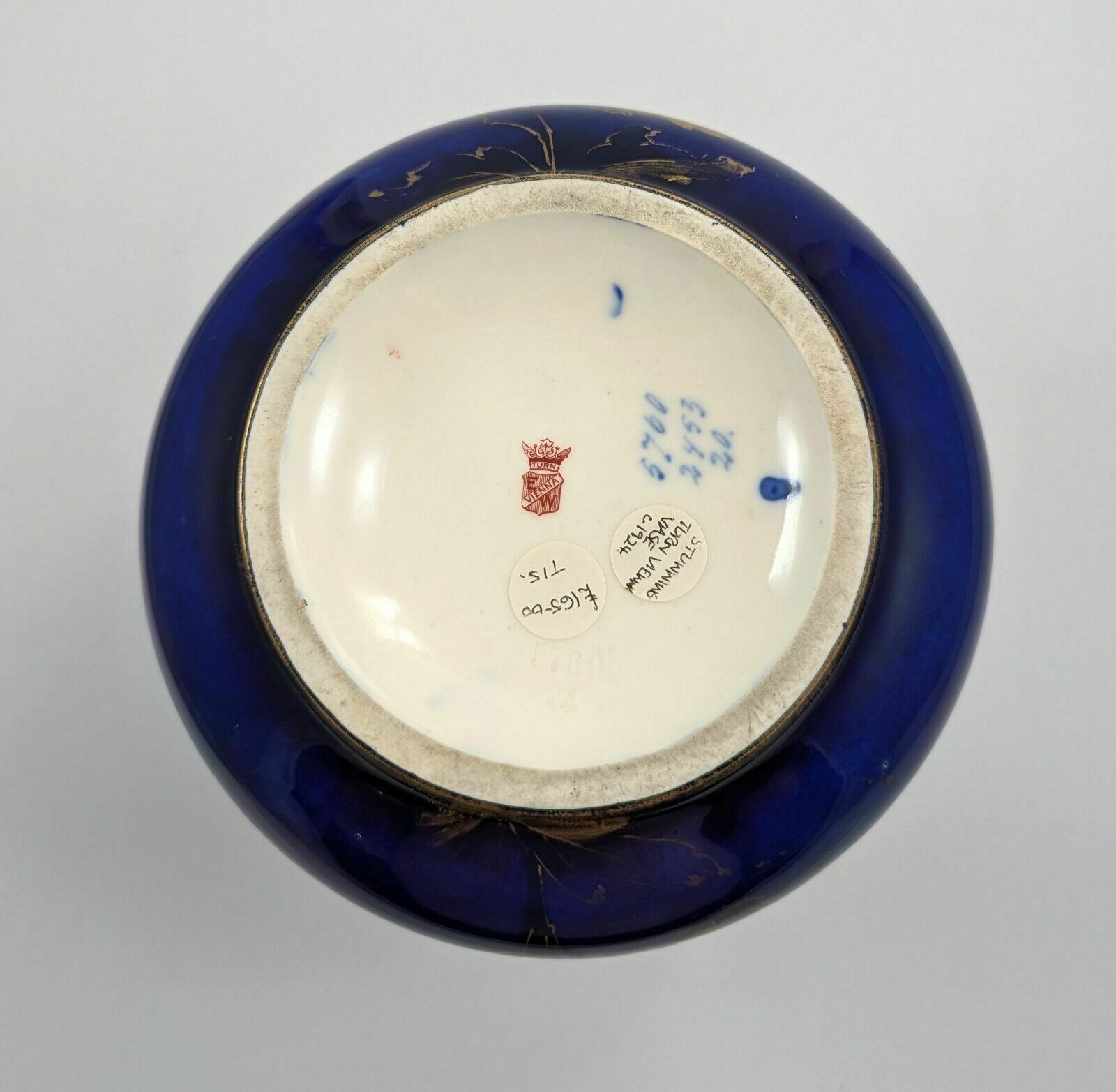 photo furniture Antique Porcelain Blue Vase By Ernst Wahliss, Vienna, C. 1894 1900