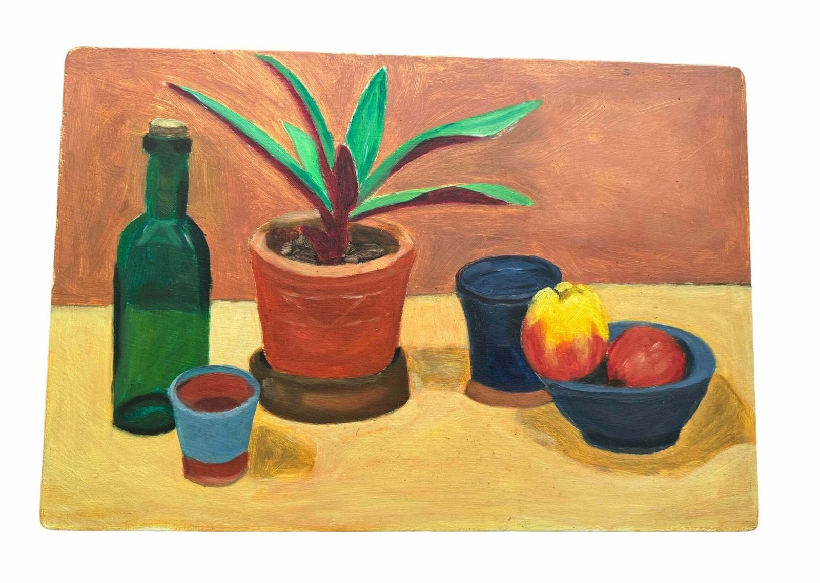 Bright Still Life | Original Oil Painting On Board, Unsigned photo furniture