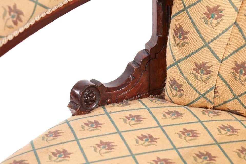 Victorian Carved Walnut Turned Leg Armchair photo Furniture