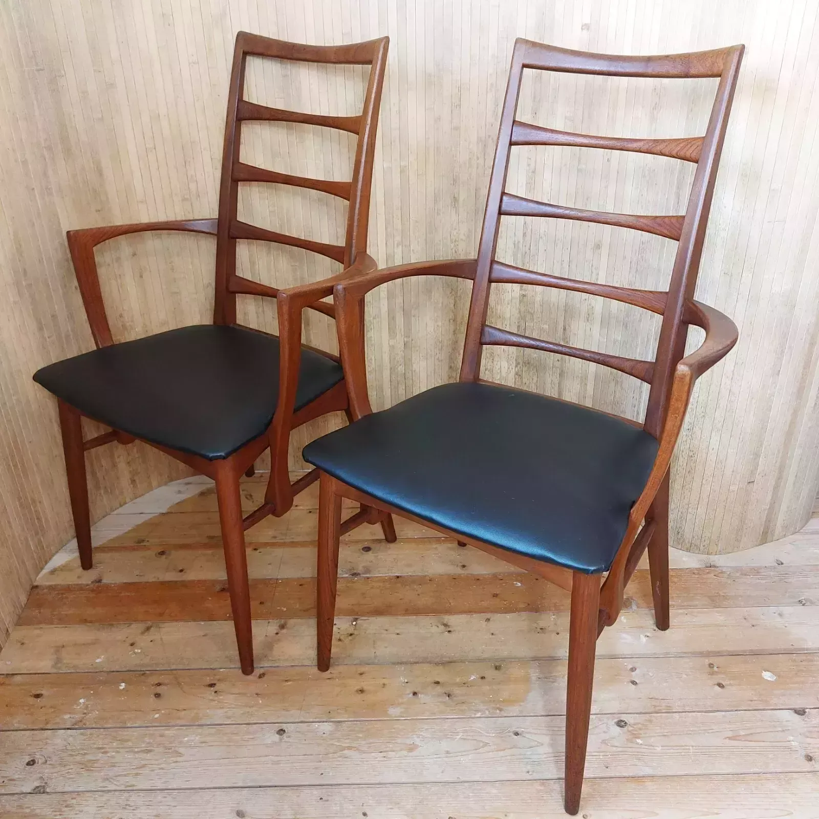 photo for sale Fab Mid Century Danish 1960s Niels Koefoed Hornslet Lis Teak Chairs  2 Available