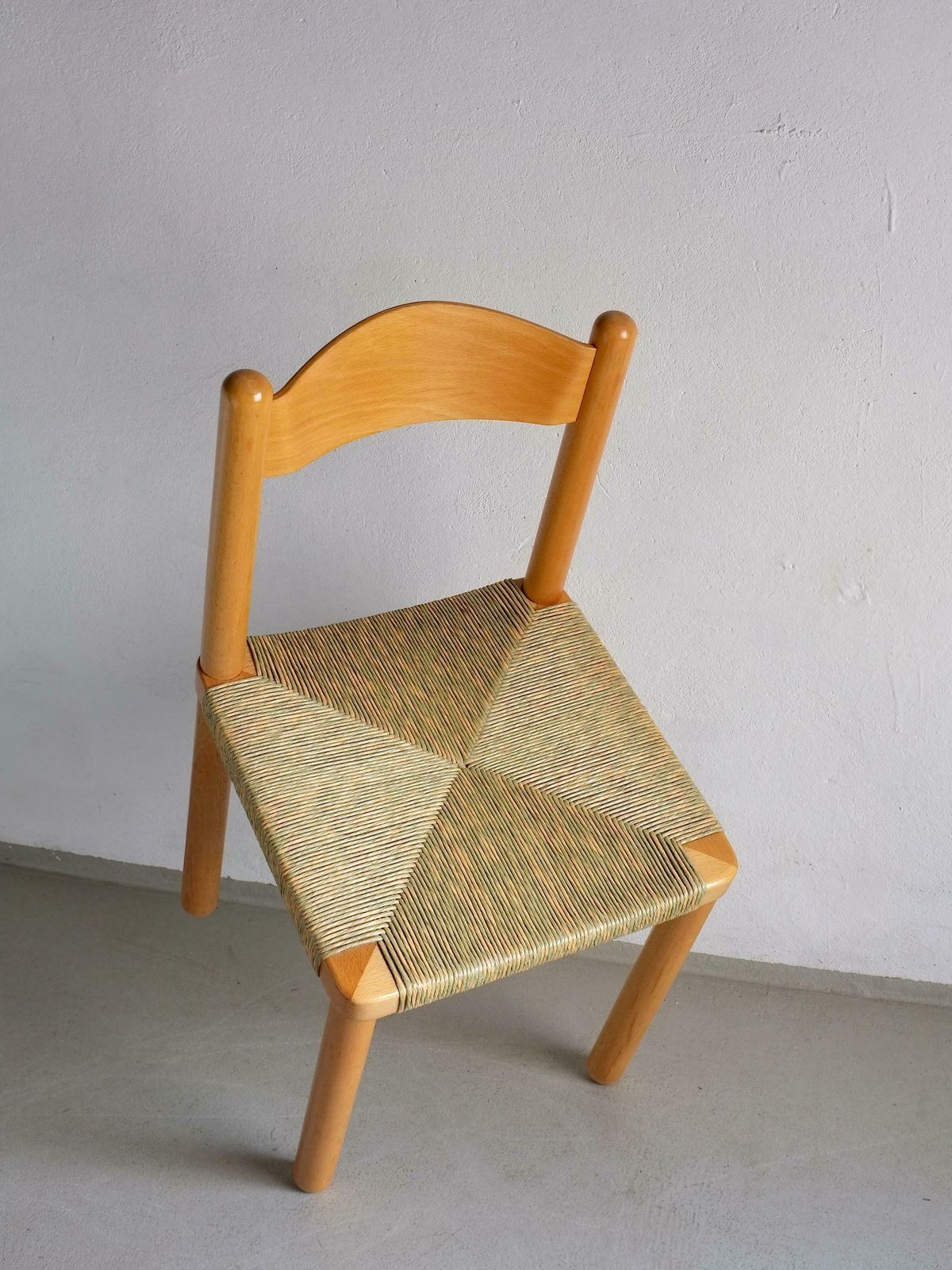 Vintage Ladder Back Woven Seat Chair | 1960s photo 446.0