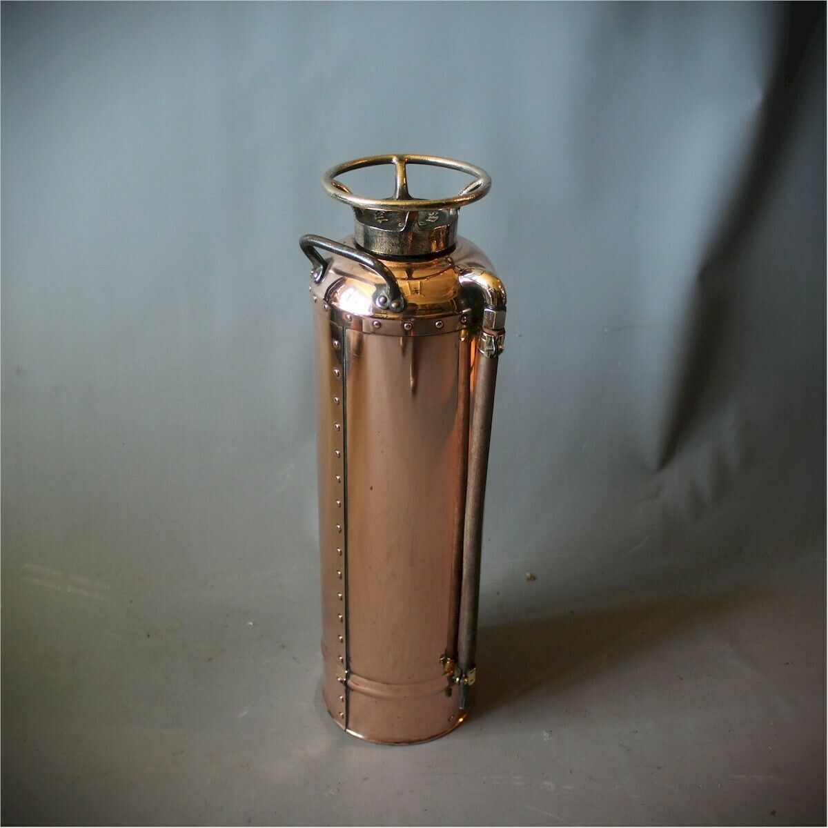 American Polished Brass Fire Extinguisher 1920's photo Home Decor