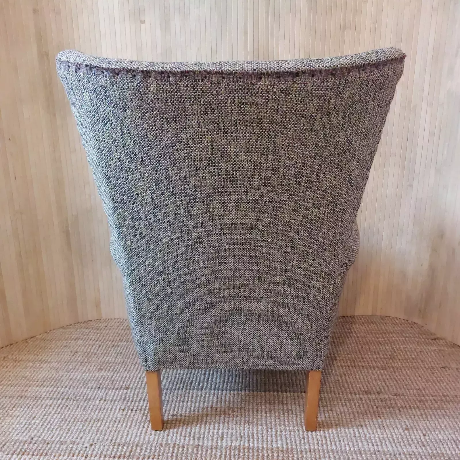 photo vinterior Fab Vintage Mid Century 1960s Petite Lounge Armchair Multicolour Basketweave
