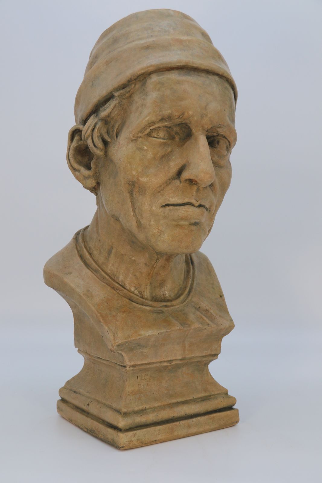 A Large 19th Century Simulated Stone Plaster Bust Of A Medieval Man photo for sale