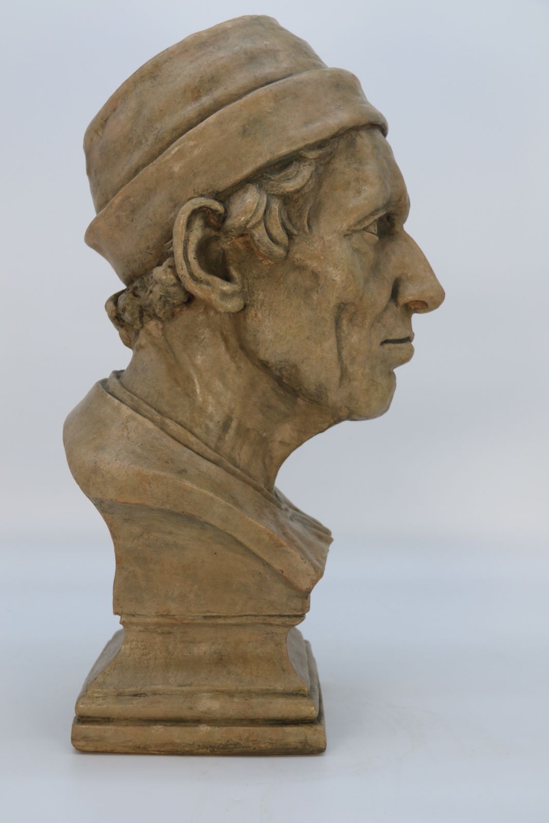 A Large 19th Century Simulated Stone Plaster Bust Of A Medieval Man photo Home Decor