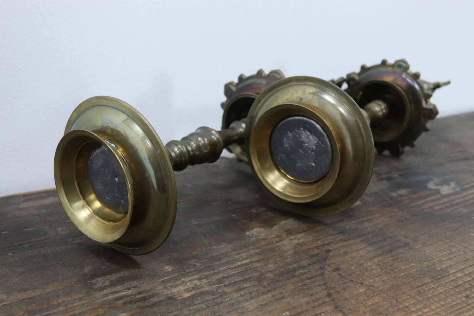 photo for sale Brass Indian Temple Diya Oil Lamps Mid 20th Century