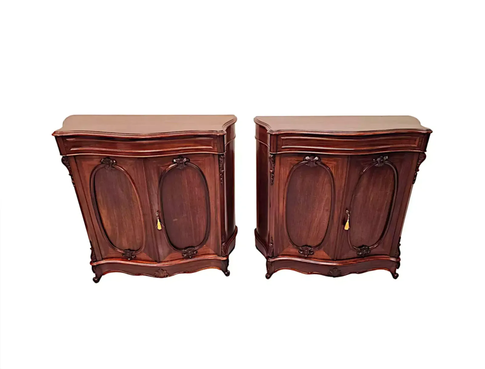 A Stunning Pair Of 19th Century Two Door Side Cabinets photo for sale