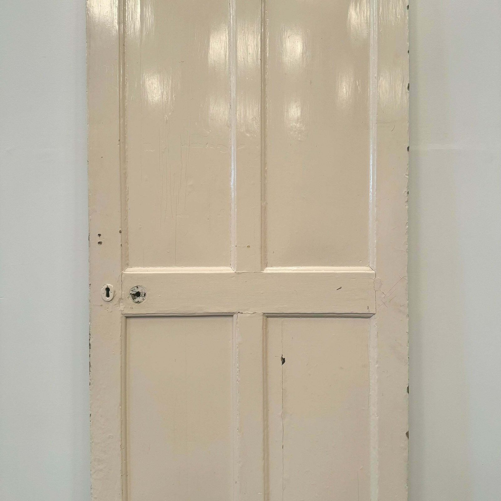 Georgian Solid Pine Panelled Door   205cm X 85.5cm photo vinterior