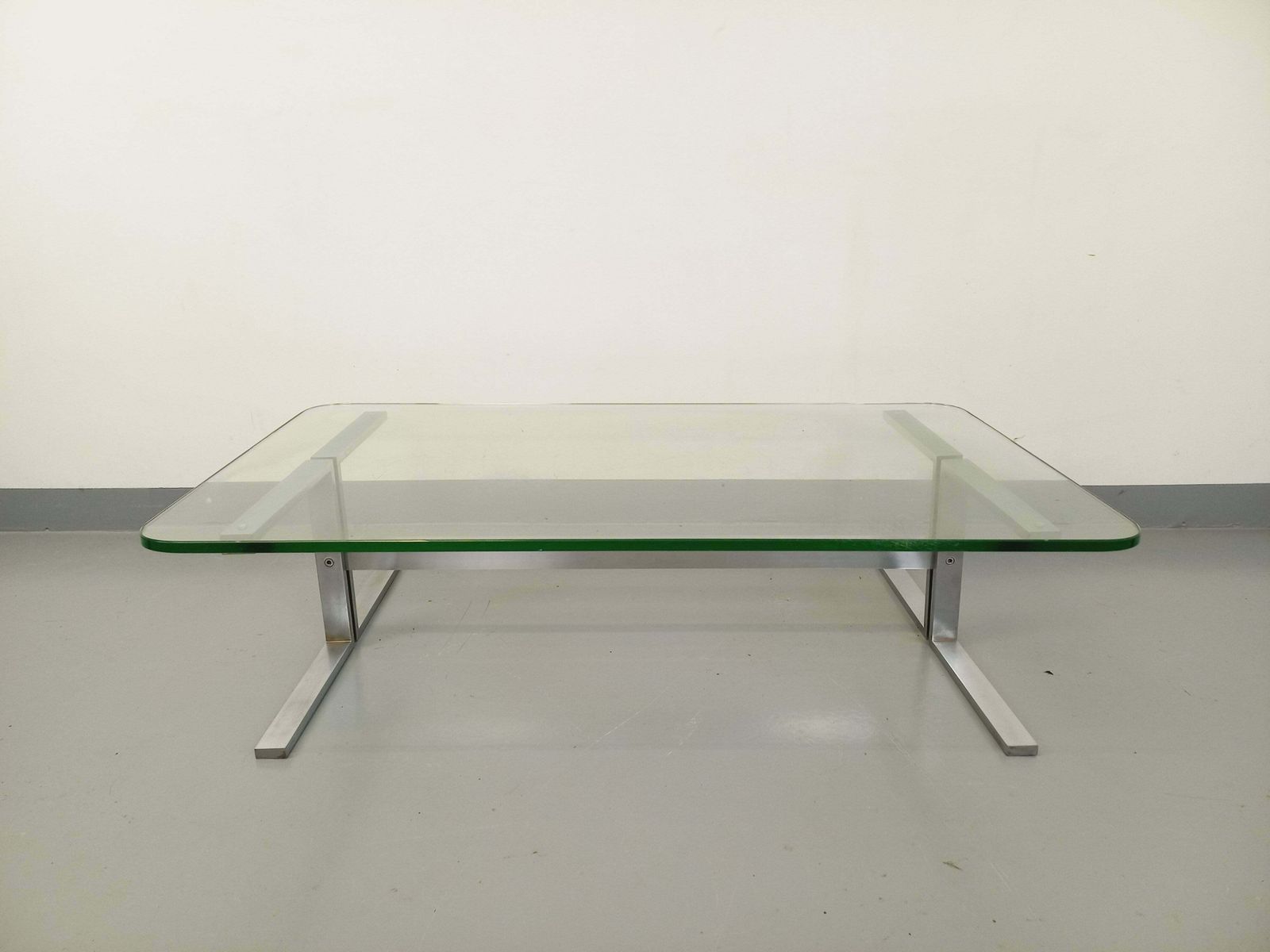 Rectangular Coffee Table In Cast Aluminium And Transparent Glass photo furniture