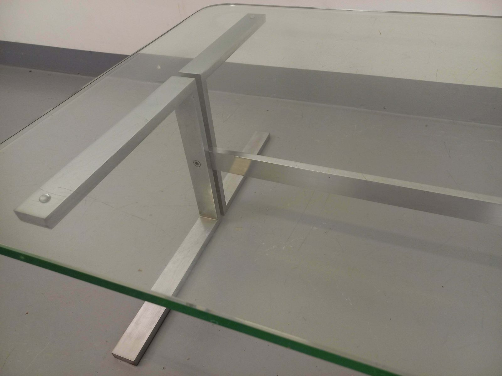photo vinterior Rectangular Coffee Table In Cast Aluminium And Transparent Glass