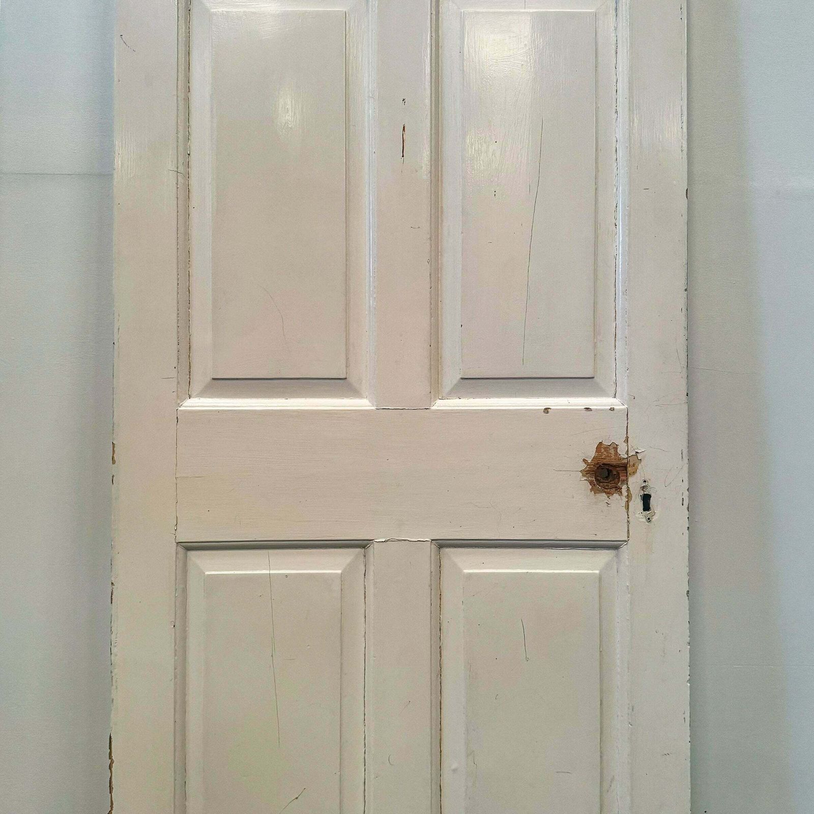 Georgian Solid Pine Panelled Door   191cm X 83cm photo Home Fixtures