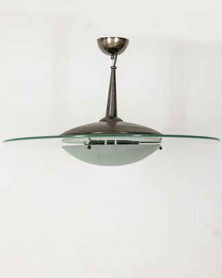 Vintage Italian Hanging Light In Glass And Crystal, 1960s photo for sale