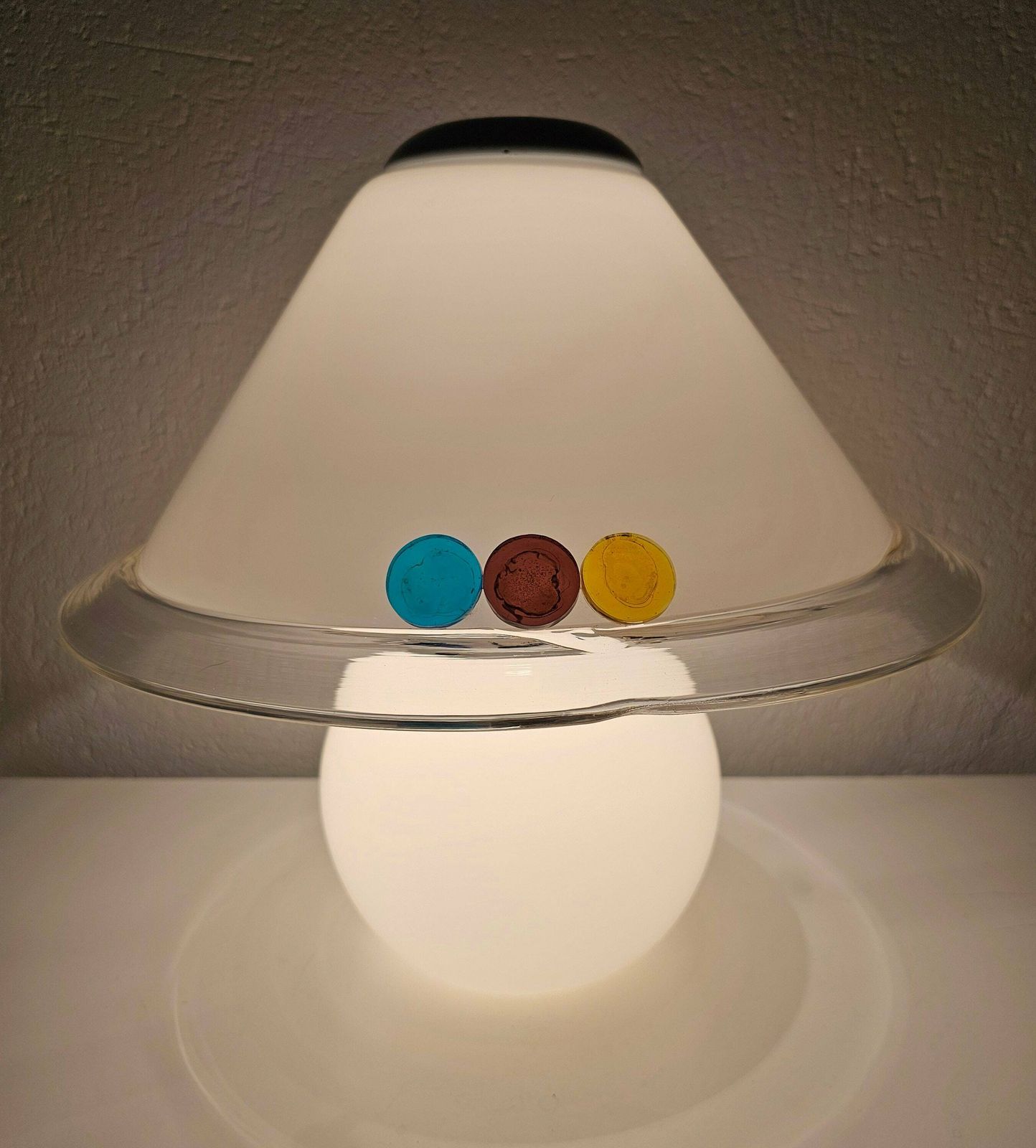 Mid Century Modern Murano Glass Mushroom Shaped Table Lamp // Made In Italy In 1970s photo 500.0