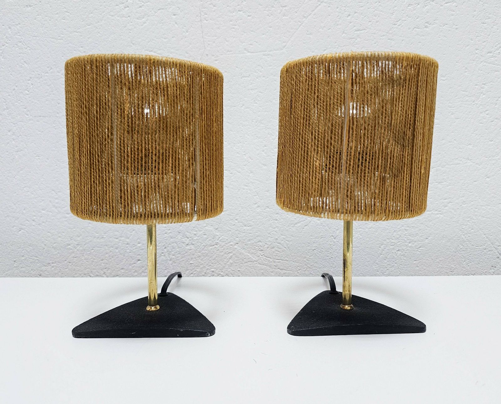 photo for sale Pair Of Mid Century Modern Table Lamps In Style Of Carl Aubock // Made In Austria In 1940s