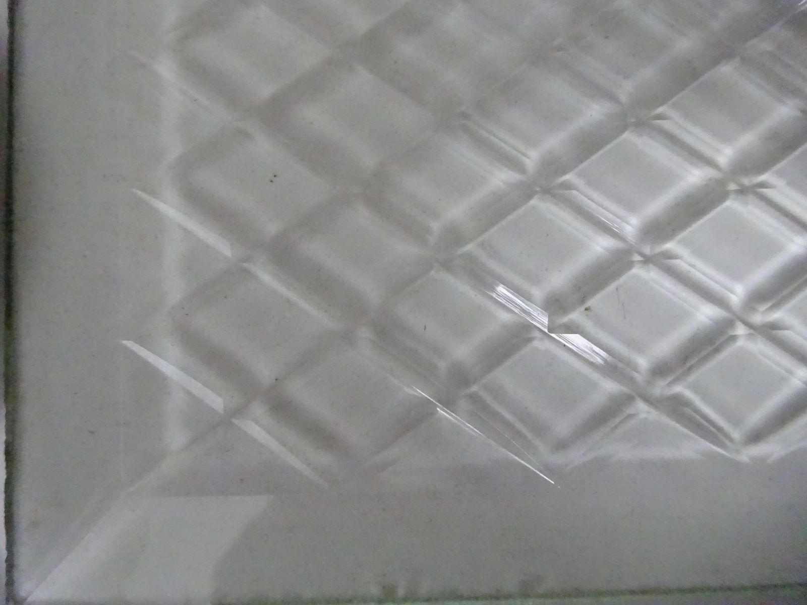 Set Of 4 Reclaimed Antique Prism Pressed Glass Panels photo vintage