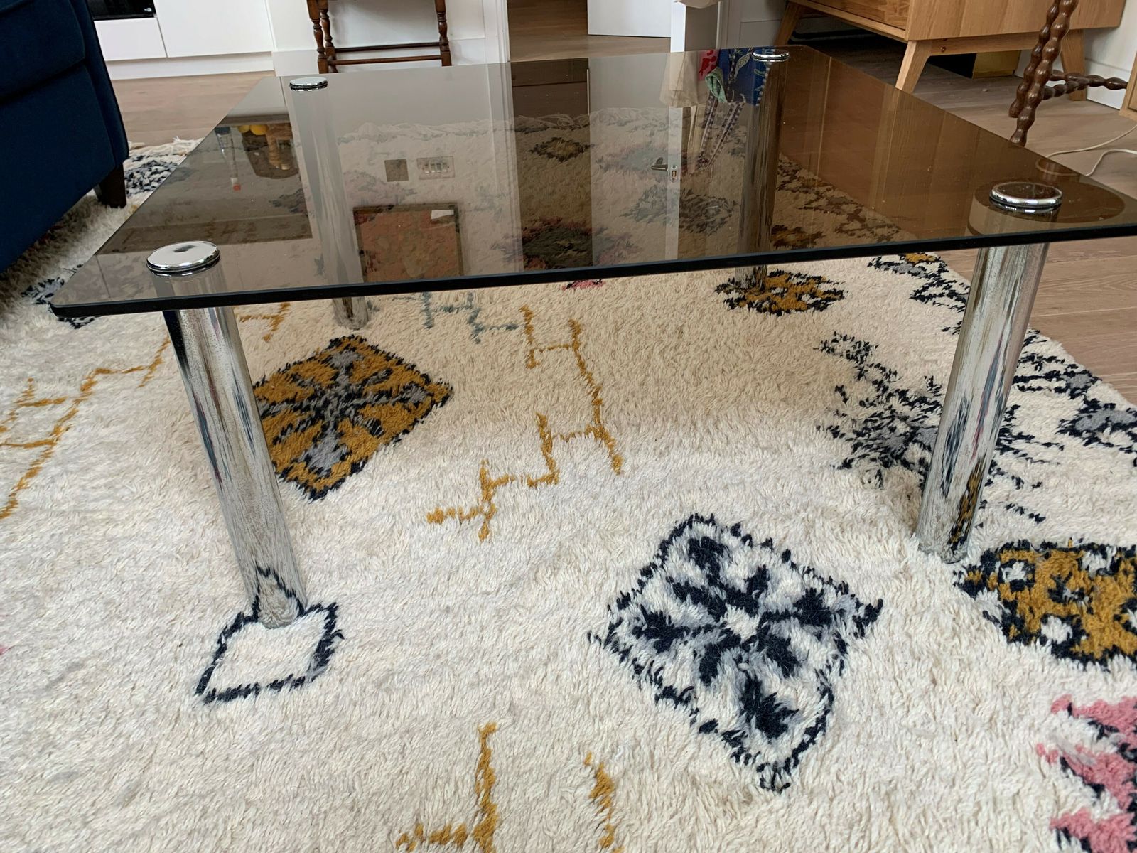 Vintage Smoked Glass Coffee Table In Style Of Marco Zanuso
